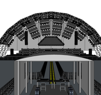 现代舞台草图大师模型，舞台SU模型下载