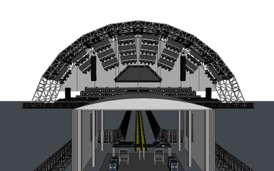 现代舞台草图大师模型，舞台SU模型下载