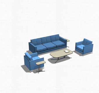 现代办公沙发草图大师模型，办公沙发sketchup模型下载