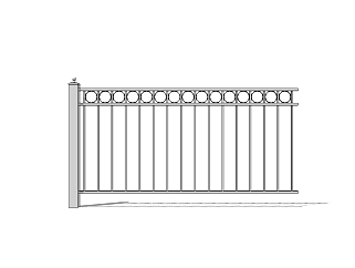 现代围墙栏杆su模型下载、围墙栏杆草图大师模型下载