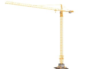 现代大型工用塔吊起重机skp模型，工业器材su模型下载