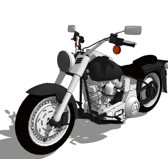现代摩托车免费su模型，摩托车sketchup模型下载