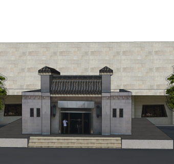 中式兵马俑三号坑草图大师模型下载、中式兵马俑三号坑su模型下载