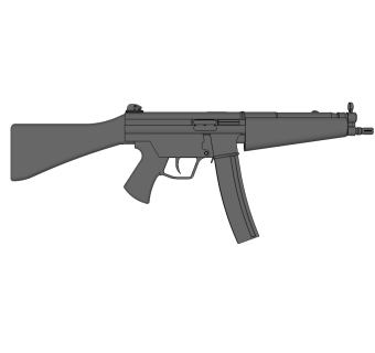 德国H&k公司MP5K冲锋枪草图大师模型，冲锋枪SU模型下载