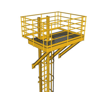 工业脚手架草图大师模型，脚手架SU模型下载