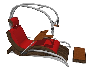 现代躺椅草图大师模型，椅子sketchup模型下载