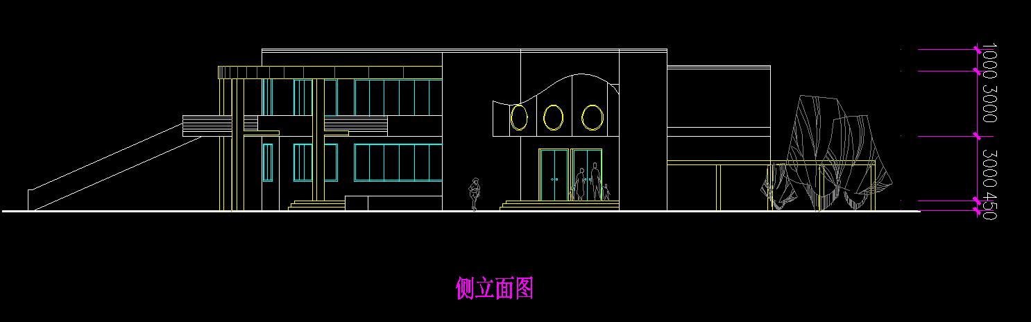 侧立面图剖面图主立面图剖面立面图平面图平面图