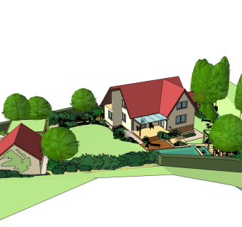 现代简约别墅su模型，别墅sketchup模型下载