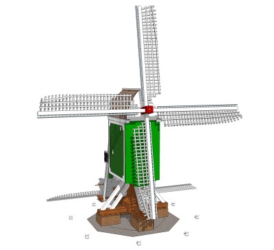 现代观赏风车草图大师模型，风车su模型下载