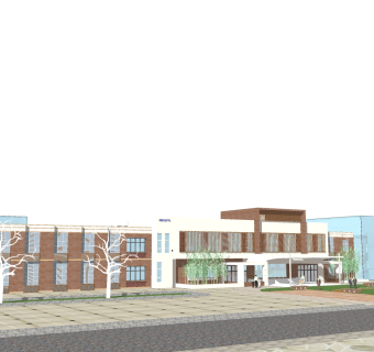 现代办公楼外观草图大师模型，办公楼外观sketchup模型免费下载