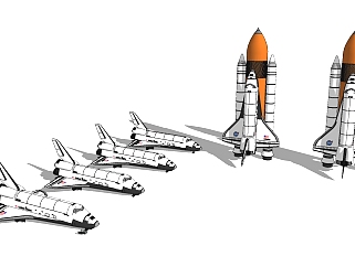 现代<em>航天飞机</em>草图大师模型，飞机sketchup模型