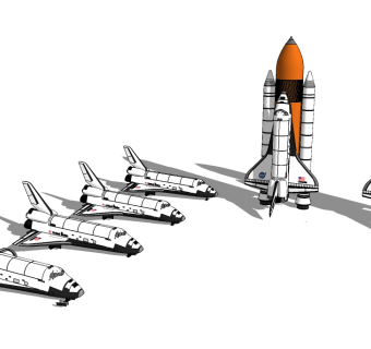 现代航天飞机草图大师模型，飞机sketchup模型