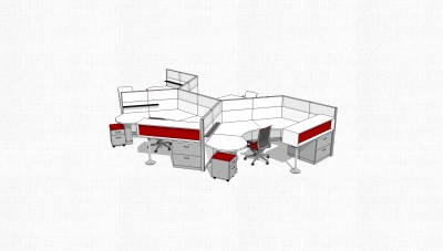 办公用品办工桌su模型，办工桌sketchup模型，办工桌草图大师素材下载