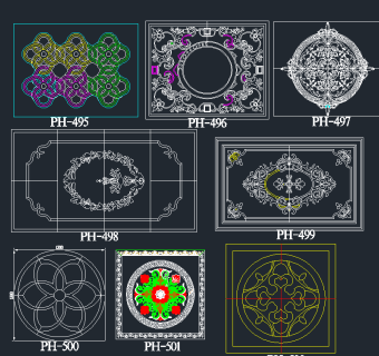 原创新款水刀拼花CAD，拼花CAD建筑图纸下载