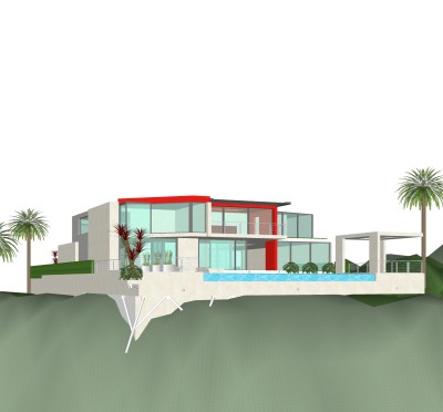 现代山地别墅su模型设计下载，sketchup别墅草图大师模型