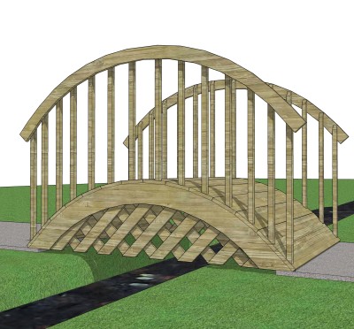 拱桥草图大师模型下载，sketchup拱桥模型分享