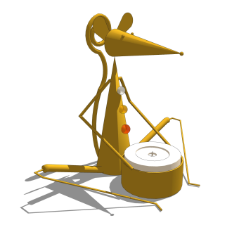 现代卡通灯盏草图大师模型，玩具su模型下载