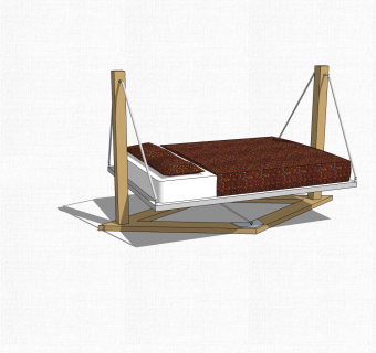 现代布质吊床草图大师模型，吊床sketchup模型下载
