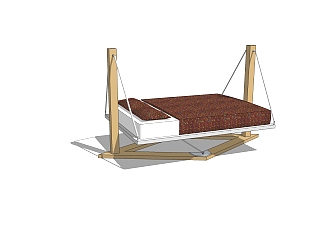 现代布质吊床草图大师模型，吊床sketchup模型下载