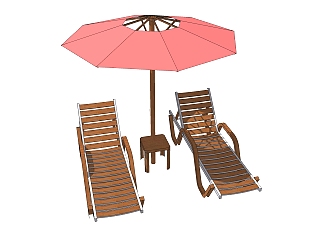 <em>现代沙滩椅</em>草图大师模型，沙滩椅SKB文件下载
