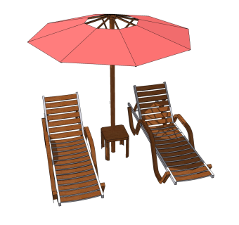 现代沙滩椅草图大师模型，沙滩椅SKB文件下载