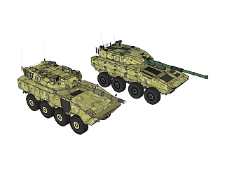 意大利依维柯瓜拉尼装甲车草图大师模型，装甲车SU模型下载