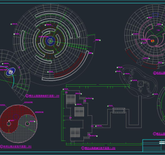 某滨湖公园景观设计施工图,cad建筑图纸免费下载