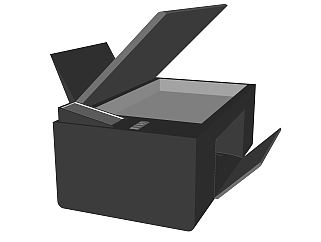 现代黑色<em>打印机</em>草图大师模型，<em>打印机</em>skb文件下载