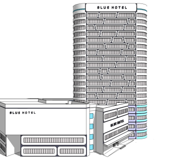 高层酒店草图大师模型下载、高层酒店su模型下载