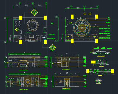  餐厅包间，餐饮CAD施工图纸下载