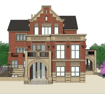 欧式别墅su模型，别墅sketchup模型下载