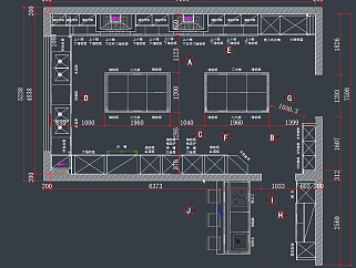 实木橱柜CAD图库橱柜设计图，橱柜CAD施工图纸下载