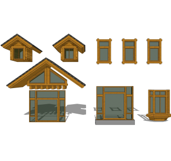 欧式风格窗草图大师模型，欧式窗SU模型下载