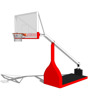 现代篮球架草图大师模型，篮球架SKB文件下载