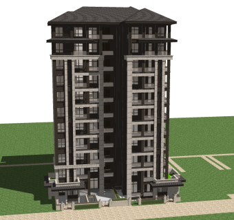 欧式公寓草图大师模型，公寓skp文件下载