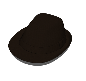现代毛呢礼帽草图大师模型,服装店衣架su模型下载