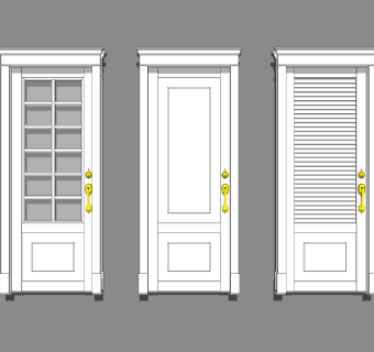 欧式门草图大师模型，欧式门SU模型下载