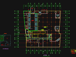 综合商业办公楼CAD施工图，办公楼CAD建筑图纸下载