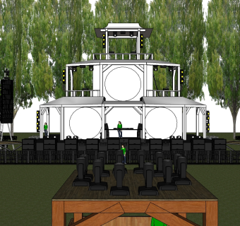现代舞台草图大师模型，舞台SU模型下载