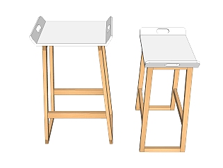 现代实木吧椅sketchup模型，<em>固定</em>吧椅草图大师模型下载