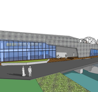 现代售楼处建筑方案草图大师模型，售楼部建筑sketchup模型免费下载