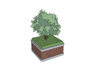 现代<em>方形</em>树池sketchup模型下载，<em>景观</em>树池skb模型分享