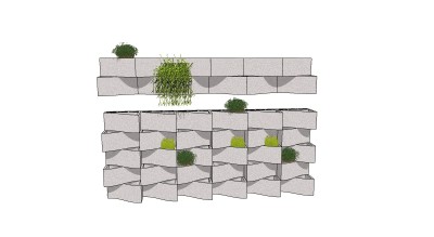 现代绿植墙草图大师模型，绿植墙sketchup模型免费下载