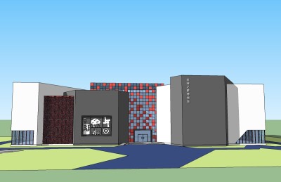 现代丝绸之路博物馆草图大师模型，博物馆sketchup模型下载