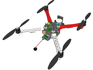 现代小型无人机草图大师模型，无人机su模型下载