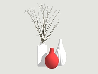 <em>现代花瓶</em>摆件草图大师模型，花瓶摆件sketchup模型下载