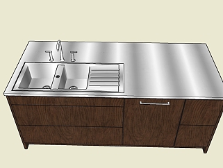 厨房水槽草图大师模型，<em>厨具</em>sketchup模型下载