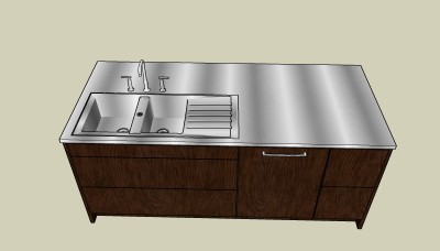 厨房水槽草图大师模型，厨具sketchup模型下载