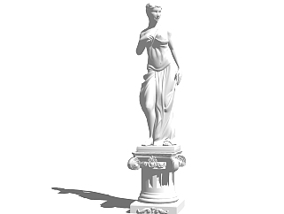 欧式女神雕塑su模型,摆件草图大师模型下载