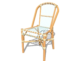 现代竹椅草图大师模型，竹制品sketchup模型下载